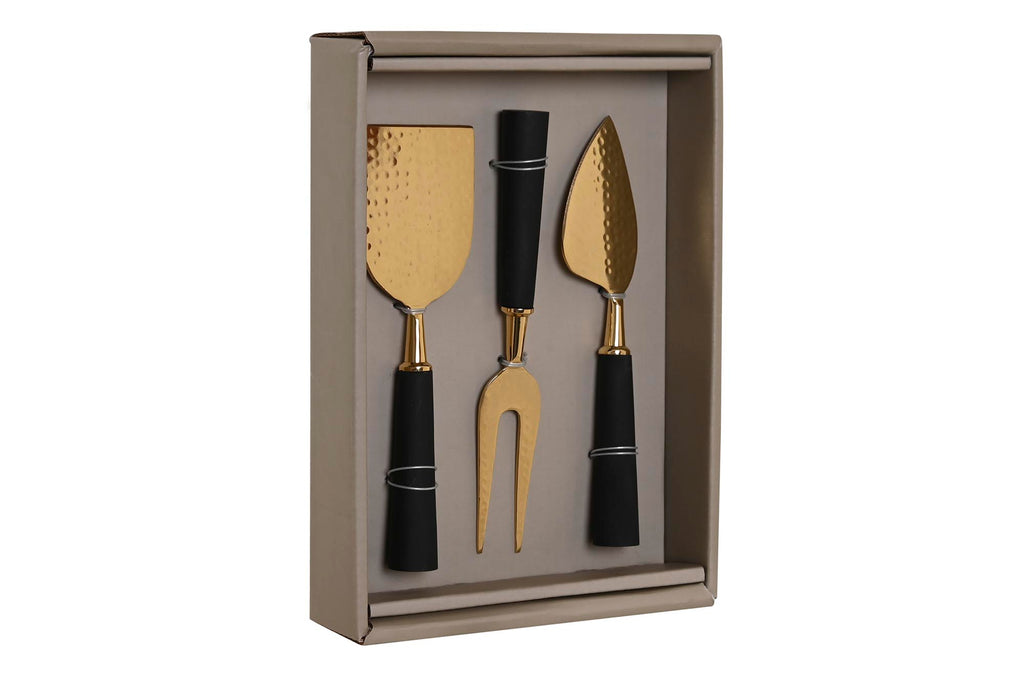 KNIFE SET 3 INOX RESIN 3,9X1X17,5 CHEESE GOLDEN