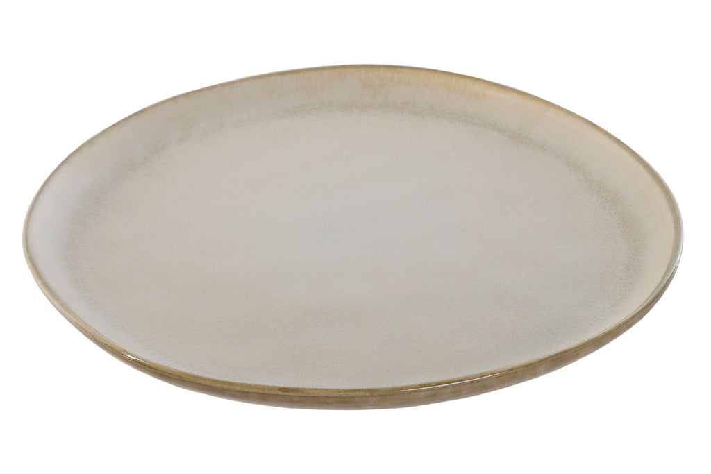 PLATE STONEWARE ENAMELLED 27X27X2,5 WORN OUT BEIGE