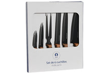 Load image into Gallery viewer, KNIFE SET 6 INOX ACACIA 4X1X33 NATURAL