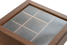 Load image into Gallery viewer, TEA BOX ACACIA GLASS 20,5X20,5X6,5 7COMP NATURAL