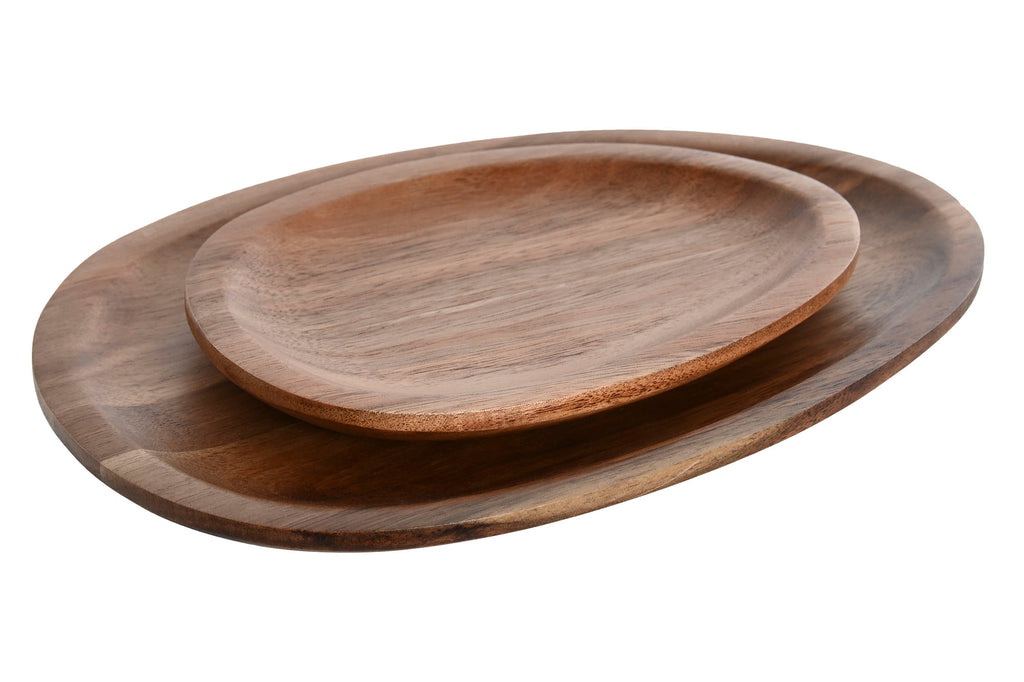 PLATE SET 2 ACACIA 26X18X1,6 OVAL NATURAL