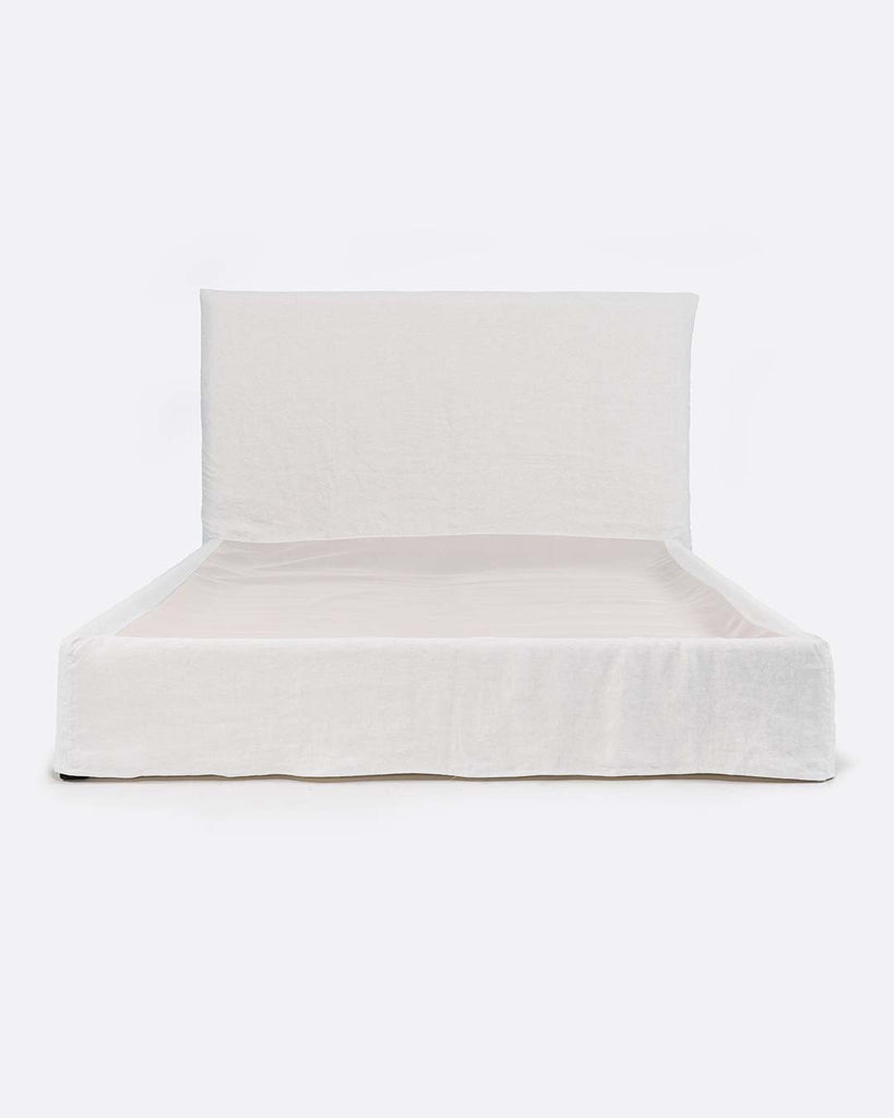 White Linen Bed 160 x 200 cm