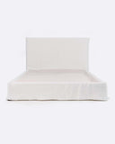 White Linen Bed 180 x 200 cm