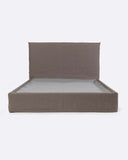 Taupe Linen Bed 160 x 200 cm