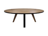 Oval Dining Table Milano-180x100x76-Natural/Black-Acacia/Metal