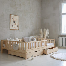 Load image into Gallery viewer, Basic Love Plus Bed with railing 2/3 length 200x140 natural