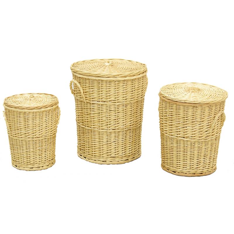 White willow laundry baskets