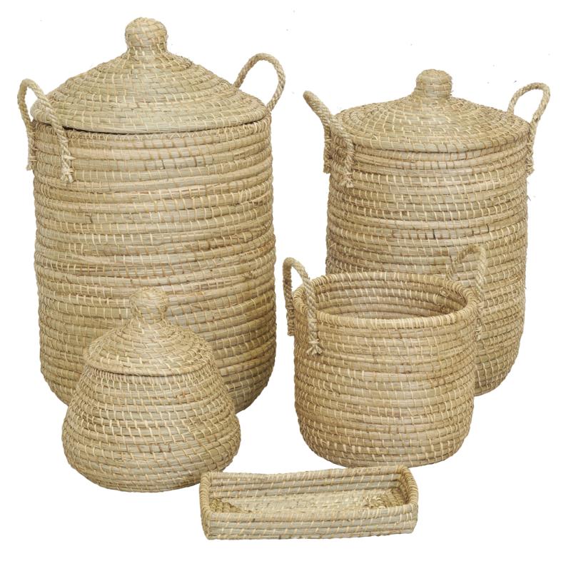 Set of 5 seagrass storage baskets