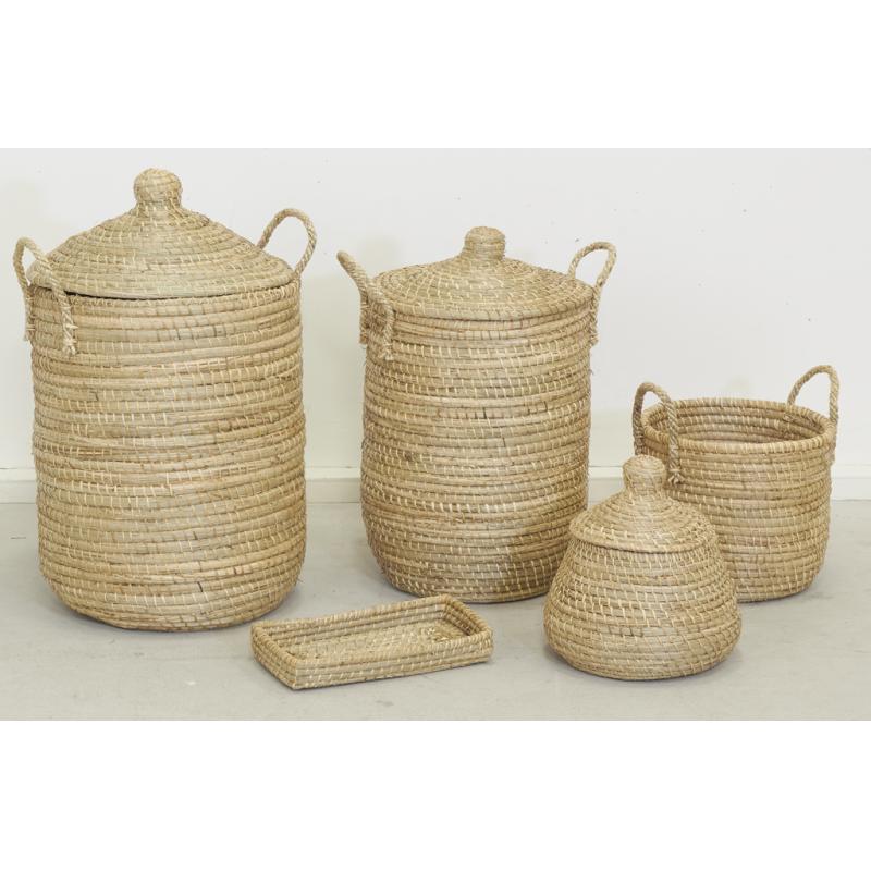 Set of 5 seagrass storage baskets