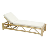 Sun lounger in natural teak wood