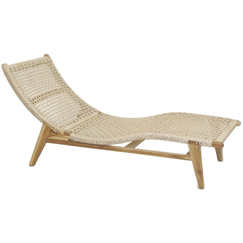 Teak sun lounger