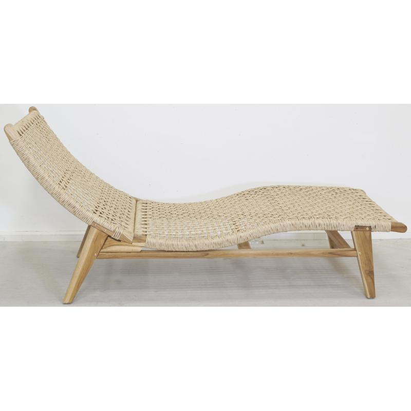 Teak sun lounger