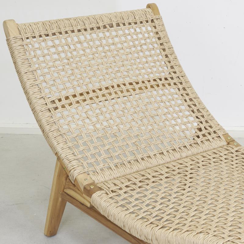 Teak sun lounger