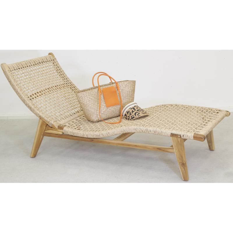 Teak sun lounger