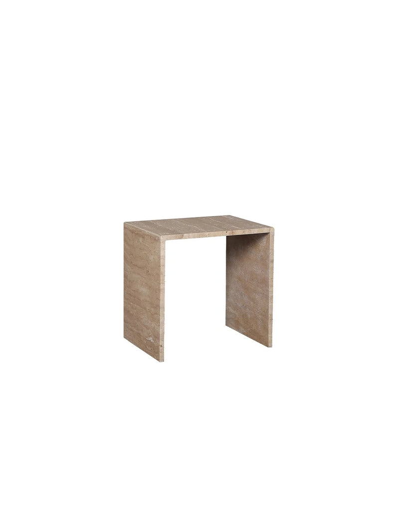 Travertine Side Table