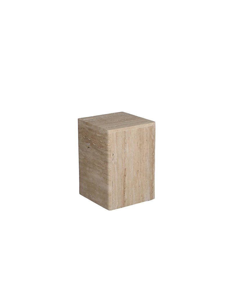 Travertine Boxy Side Table