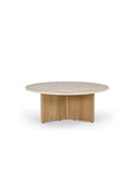 Mango wood with travertine marble table