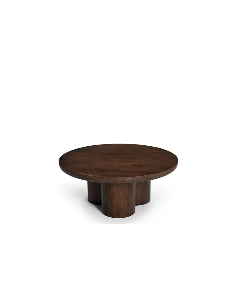 Brown mango round coffee table