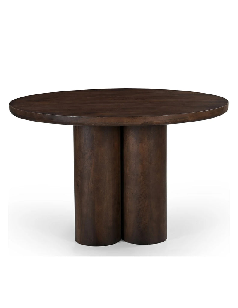 Brown mango round coffee table