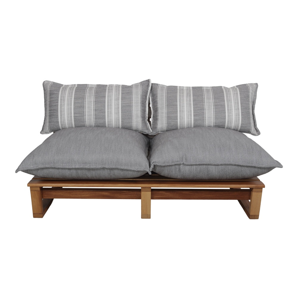 WOODEN LOUNGE BENCH WITH CUSHIONS