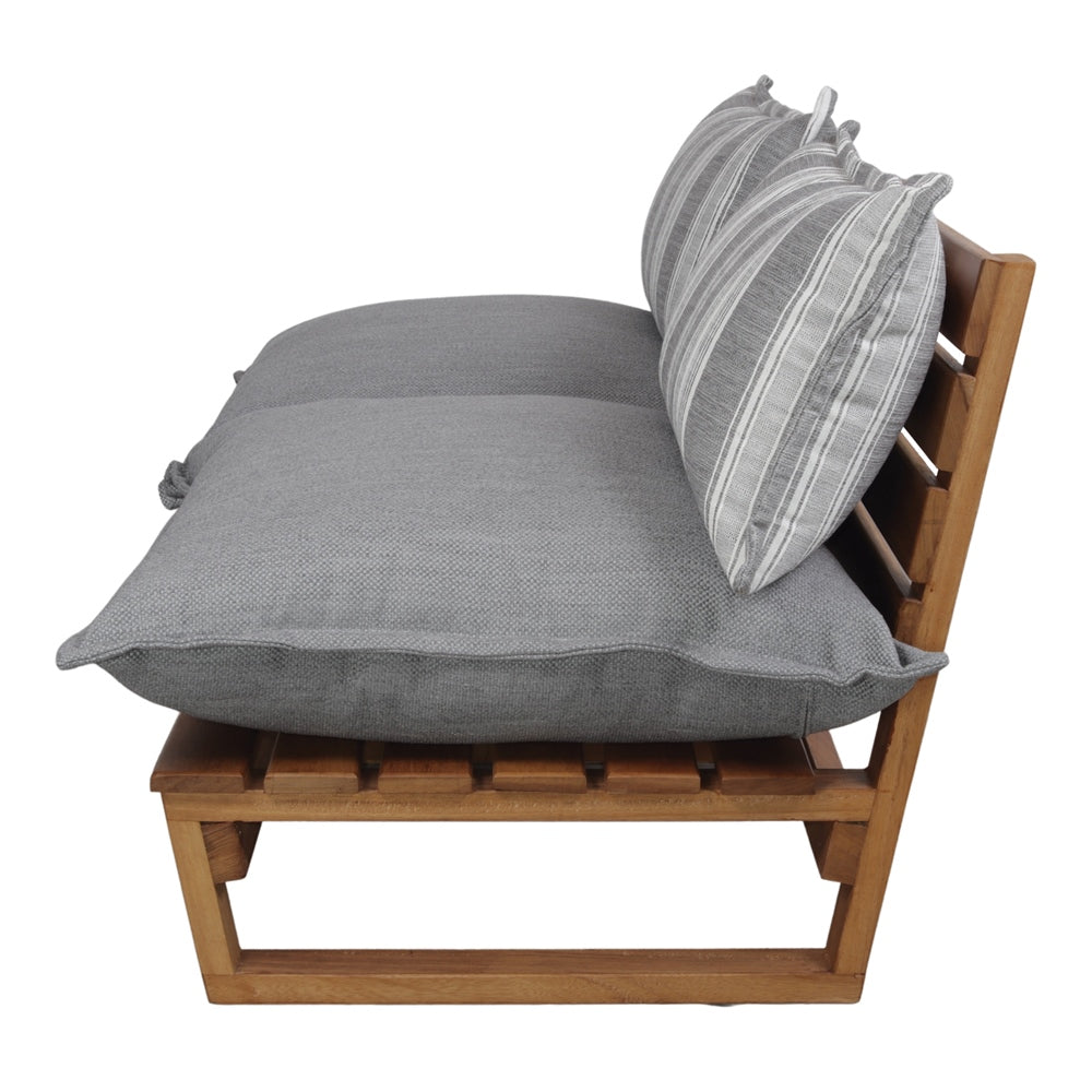 WOODEN LOUNGE BENCH WITH CUSHIONS