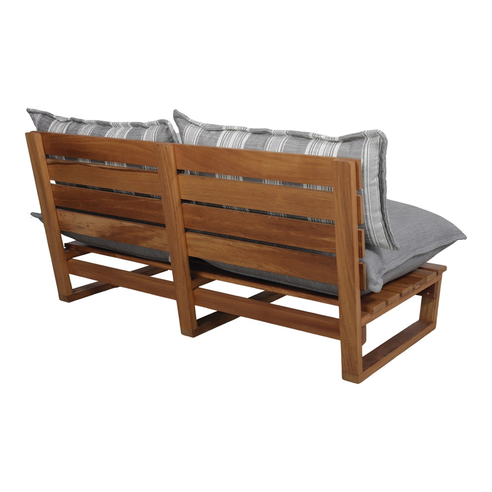 WOODEN LOUNGE BENCH WITH CUSHIONS