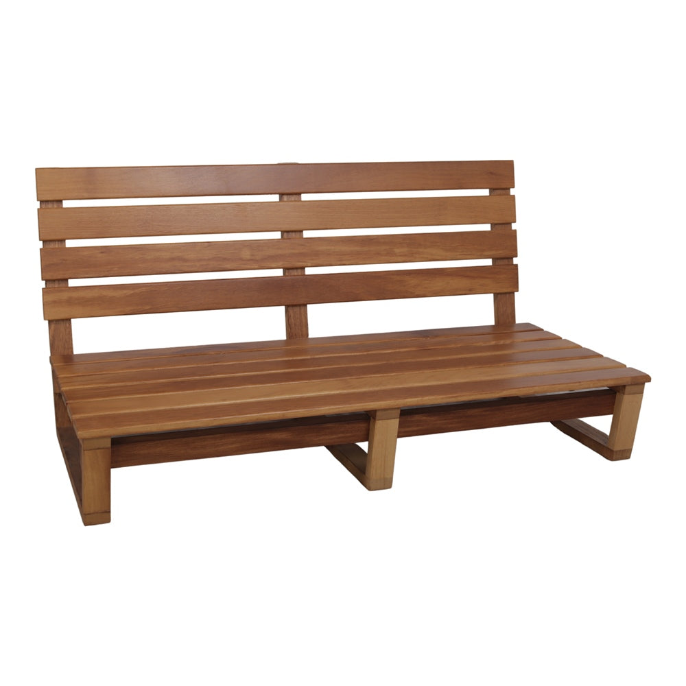 WOODEN LOUNGE BENCH WITH CUSHIONS