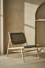 Load image into Gallery viewer, Teak and rope lounge chair