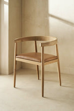 Load image into Gallery viewer, Teak and leather dining chair