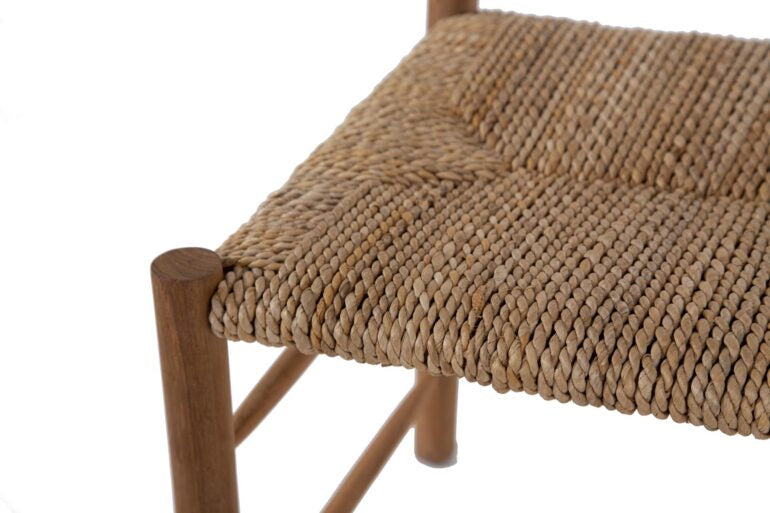 Seagrass and teak dining chair