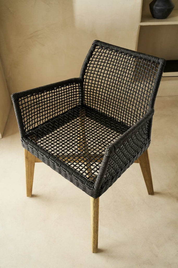 Rope armchair black