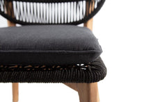 Load image into Gallery viewer, Acacia wood and black rope dining chair