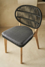 Load image into Gallery viewer, Acacia wood and black rope dining chair