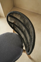 Load image into Gallery viewer, Acacia wood and black rope dining chair