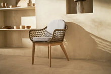 Load image into Gallery viewer, Acacia wood and rope dining chair