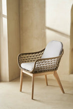 Load image into Gallery viewer, Acacia wood and rope dining chair