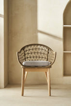 Load image into Gallery viewer, Acacia wood and rope dining chair