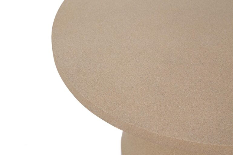 Resin round coffee table sand 80x80x40cm