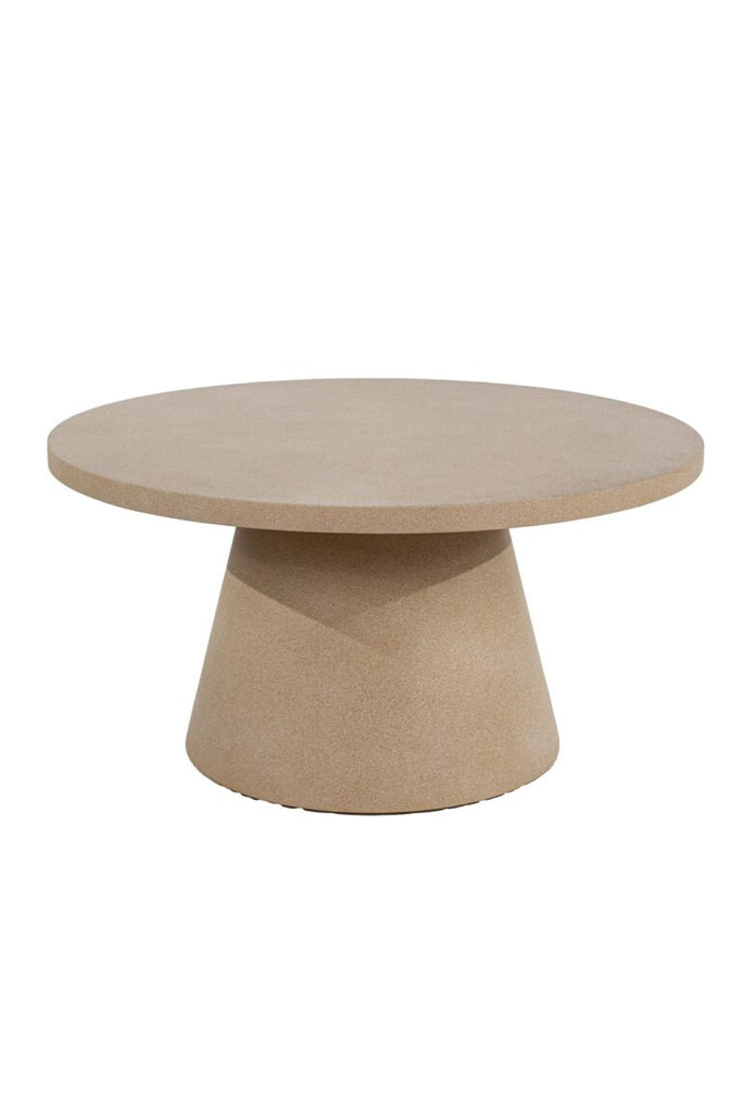 Resin round coffee table sand 80x80x40cm