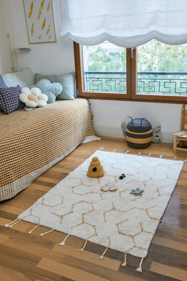 WASHABLE RUG ROUND HONEYCOMB Ø 140 cm