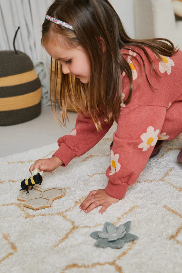 WASHABLE RUG ROUND HONEYCOMB Ø 140 cm