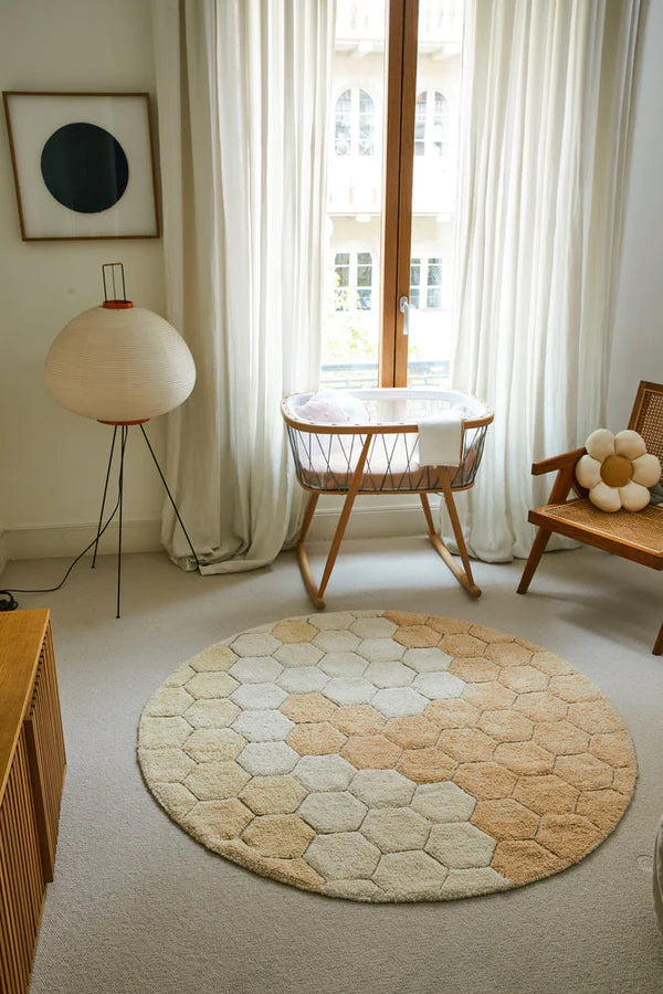 WASHABLE RUG ROUND HONEYCOMB Ø 140 cm