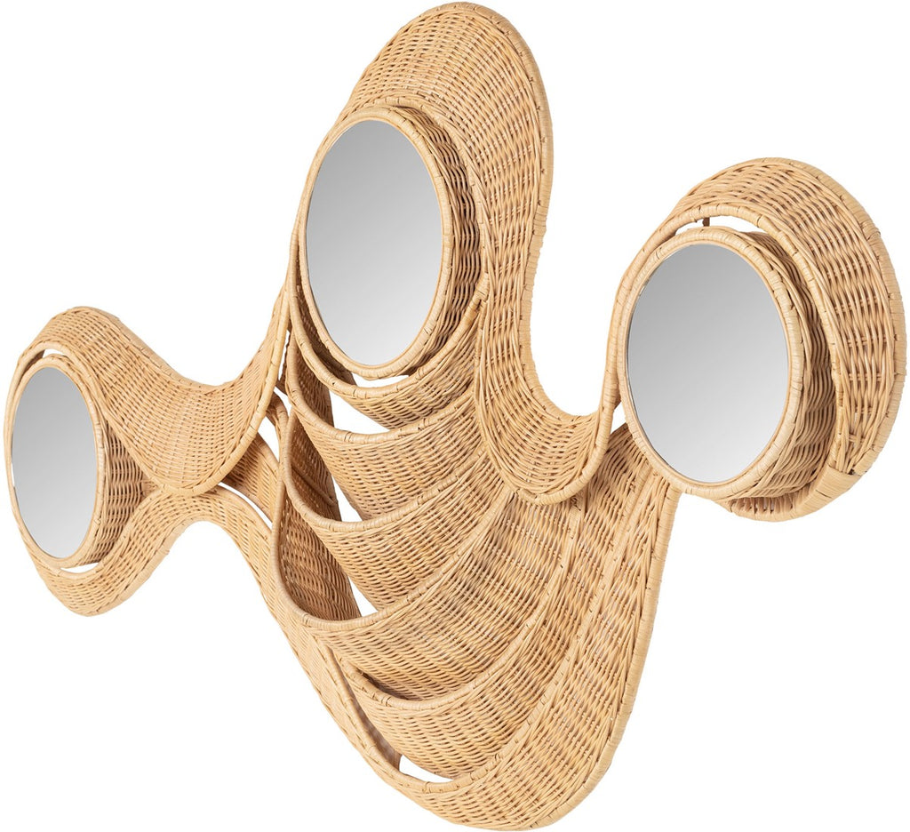 Wave Mirror Rattan