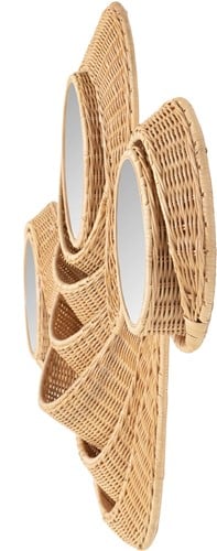 Wave Mirror Rattan