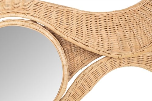 Wave Mirror Rattan