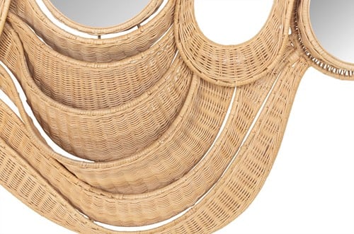 Wave Mirror Rattan