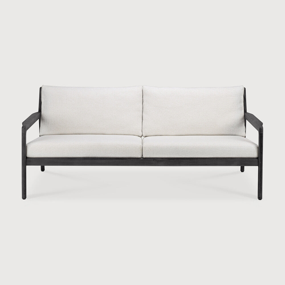 Off White Teak Black Jack outdoor sofa by Jacques Deneef