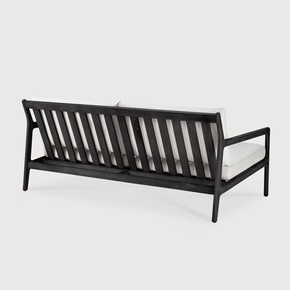 Off White Teak Black Jack outdoor sofa by Jacques Deneef