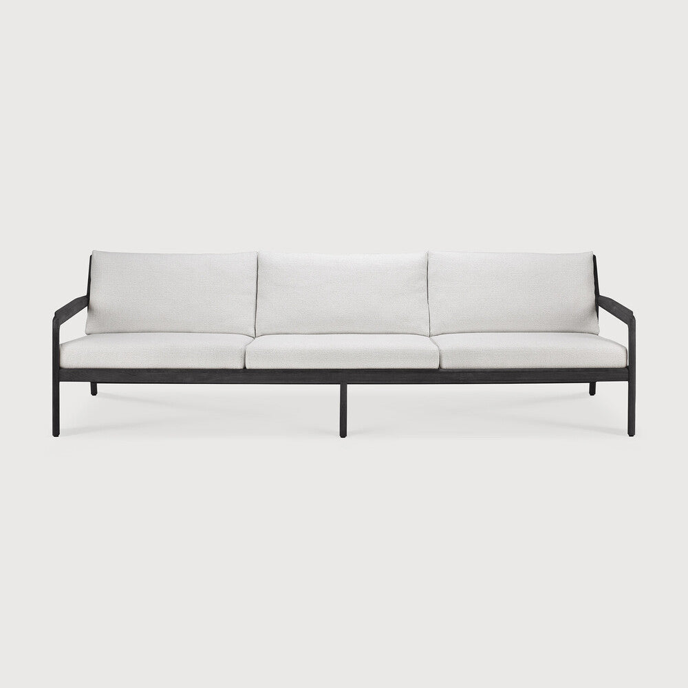 Off White Teak Black Jack outdoor sofa by Jacques Deneef