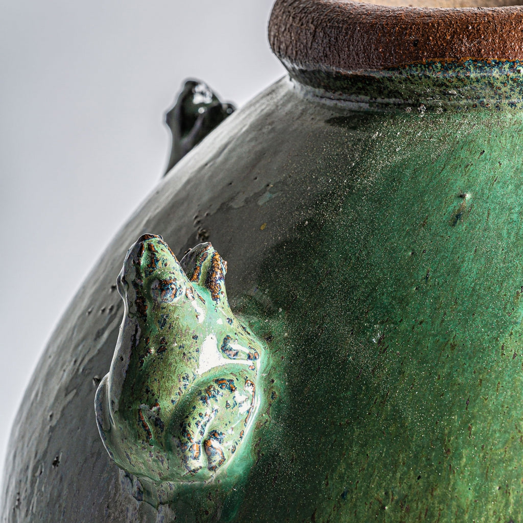 Green amphora vase